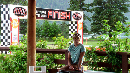 Danelle Ballangee leading a pre-race clinic