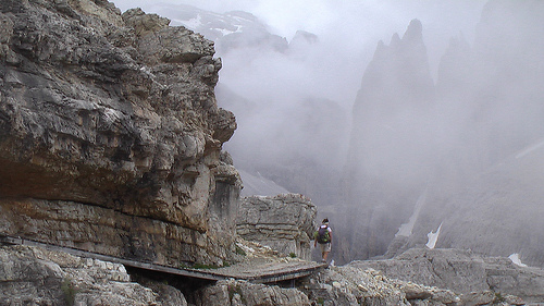 hiking in the clouds
