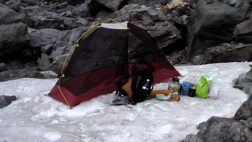 tenting on snow