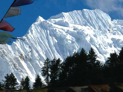 Chris de Rham - Annapurna II viewed from the village of Pisang