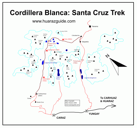 huaraz-cordillera-blanca-santa-cruz-trek-map