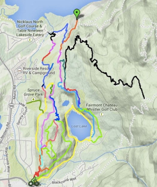 Lost Lake cycling map