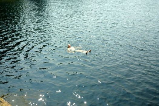 Wednesday lake on a hot day