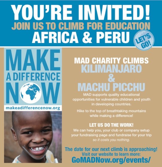 Mad Charity Kili Machu Picchu