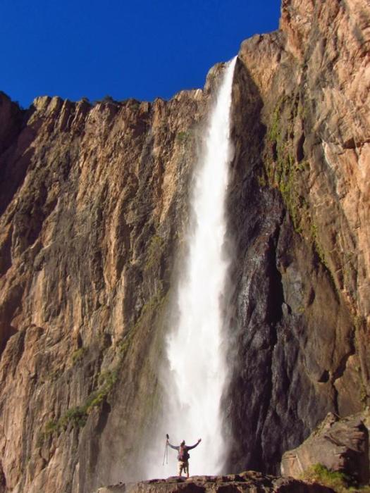Justin Lichter at the base of Basaseachi Falls