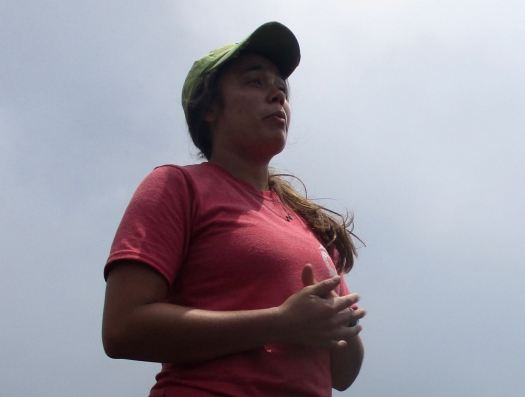 Volunteer guide, Rachael, from the USA. 